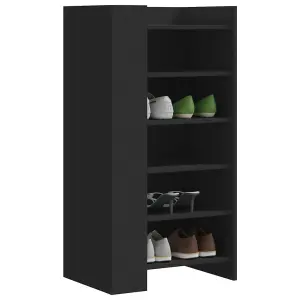 Berkfield Shoe Cabinet Black 52x37.5x100 cm Engineered Wood