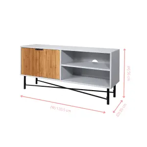 Rökstorp TV Unit in Grey & Pine