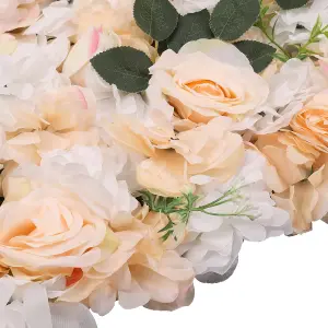 Artificial Flower Wall Backdrop Panel, 60cm x 40cm, Pastella & Poma Roses