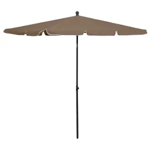 Berkfield Garden Parasol with Pole 210x140 cm Taupe