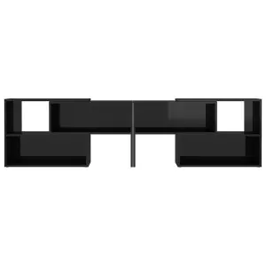 Berkfield TV Cabinet High Gloss Black 149x30x52 cm Engineered Wood