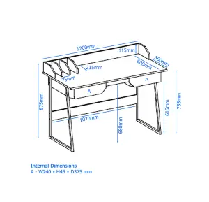 Salisbury Desk in Light Brown / Black