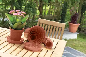 Large Plastic Plant Pot 20cm 8 Inch Cultivation Pot Terracotta Colour