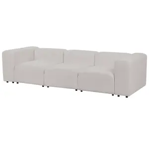 3 Seater Modular Boucle Sofa Light Grey FALSTERBO