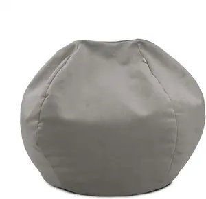 rucomfy Velvet Kids Slouchbag Beanbag - Pebble Grey