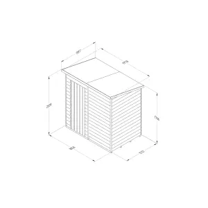 Forest Garden Overlap 6x4 ft Pent Wooden Shed with floor