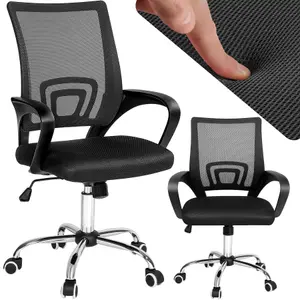 Office Chair Marius - ergonomic shape, lumbar support, comfortable padding - black