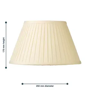 First Choice Lighting Pleated 25cm Cream Faux Silk Shade for Table or Floor Lamp