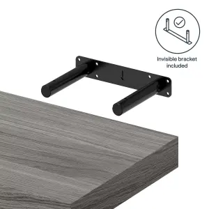 GoodHome Cusko Grey oak effect Rectangular Floating shelf (L)30cm x (D)23.5cm