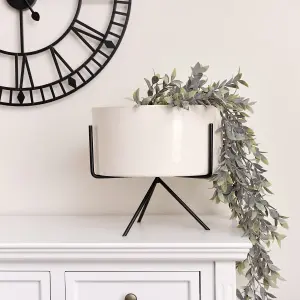 Melody Maison Ivory Metal Planter Pot with Stand - 28cm