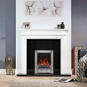 Focal Point Soho 2kW Chrome effect Electric Fire (H)555mm (W)390mm (D)114mm