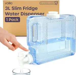 3L Slim Fridge Water Dispenser with Tap - Reusable Water, Juice & Cold Drink Dispenser for Fridge, Camping, Travel