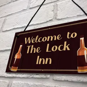 Welcome To The Lock Inn Sign HOME BAR Man Cave Plaque Lockdown Gift Gift