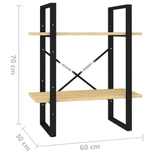 Berkfield 2-Tier Book Cabinet 60x30x70 cm Solid Pine Wood