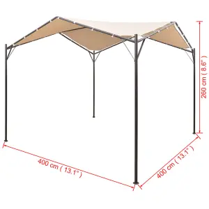 Berkfield Gazebo Pavilion Tent Canopy 4x4 m Steel Beige