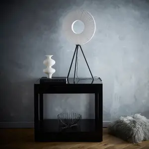 Riley Black Led Table Lamp with White Shade