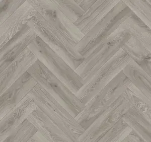 Apollo Wild Grey Oak Herringbone Parquet Vinyl Floor 3m x 2m