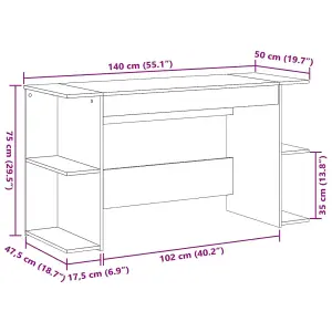 Berkfield Desk White 140x50x75 cm Engineered Wood