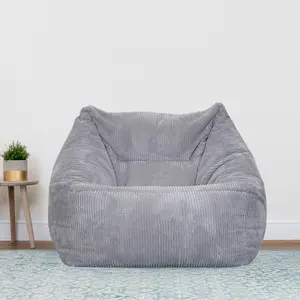 icon Morgan Corduroy Armchair Bean Bag Grey Giant Bean Bag Chair