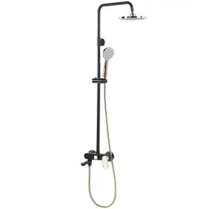 Mixer Shower Set with Rainshower GURARA Black-Gold