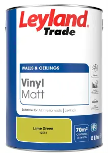 Leyland Trade Vinyl Matt Walls & Ceilings Emulsion Paint Lime Green (12E51) 5L