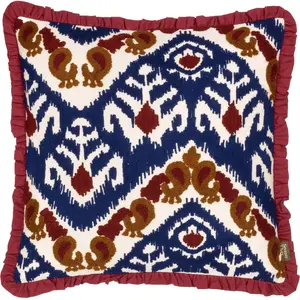 Paoletti Henderson Embroidered Cotton Polyester Filled Cushion