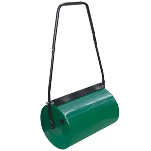 GARDEN LAWN METAL WATER SAND FILLED MANUAL GRASS ROLLER 46L