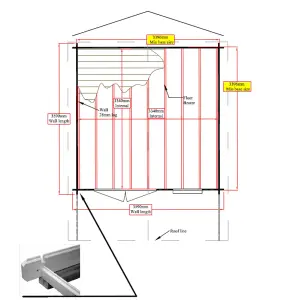 Shire Cannock 12x12 ft & 1 window Apex Wooden Cabin with Felt tile roof - Assembly service included