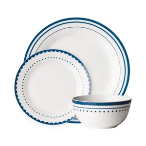 Interiors by Premier Avie Saturn Blue Dinner Set (Mob)