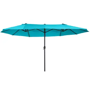 Outsunny 4.6M Garden Patio Umbrella Canopy Parasol Sun Shade w/o Base Blue