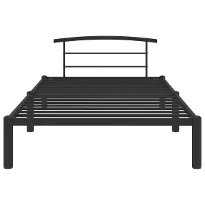 Berkfield Bed Frame Black Metal 90x200 cm