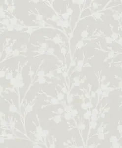 Galerie Home Collection Greige Floral Trail Wallpaper Roll