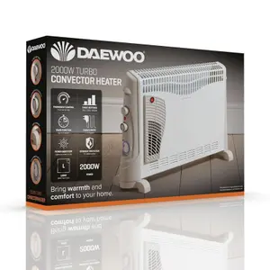 Daewoo 2000W Convector Heater with Turbo Function & 3 Heat Settings