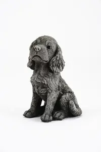 Spaniel Puppy Dog Stone Cast Garden Ornament