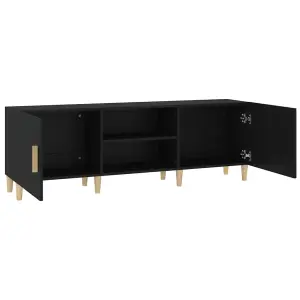 vidaXL TV Cabinet Black 150x30x50 cm Engineered Wood