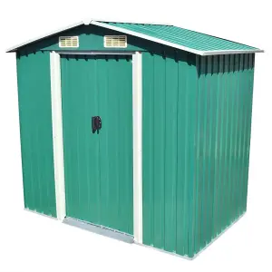 Berkfield Garden Storage Shed Green Metal 204x132x186 cm