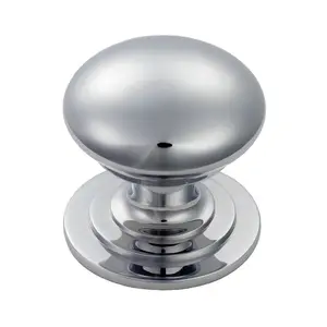 4x Victorian Round Cupboard Door Knob 25mm Dia Polished Chrome Cabinet Handle