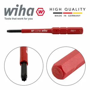 Wiha SlimBits Torx Plus Screwdriver 8IP Head 75mm 1000v VDE Electrician 43146