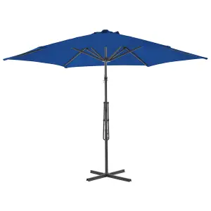 Berkfield Outdoor Parasol with Steel Pole Blue 300x230 cm