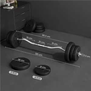 Yaheetech Adjustable Lifting Bars Set - 25KG