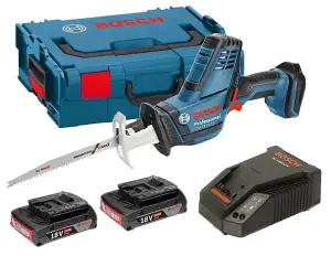 Bosch GSA 18 V-LI C Compact Reciprocating Sabre Saw + 2 x 2.0ah, Charger + Case