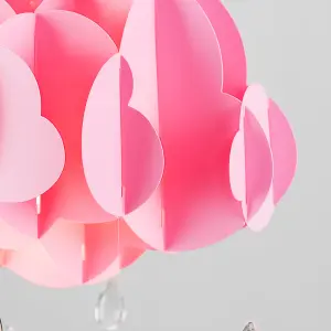 ValueLights Pink Ceiling Pendant Droplets Shade and B22 GLS LED 10W Warm White 3000K Bulb