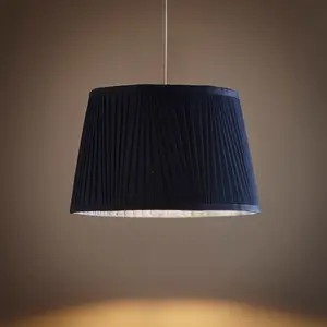 14" Shantung Pleat Light Shade Ceiling Table Lampshade Navy