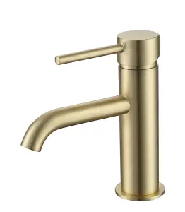 Aquarius RF-Series Cold Start Mono Basin Mixer Tap inc Waste Brushed Brass