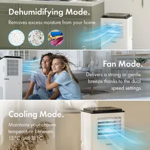 VonHaus Air Conditioner 7000 BTU, Portable Air Conditioning Unit with Window Venting Kit, Remote Control, 5 Modes, 2 Speeds