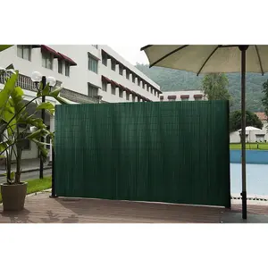 Green PVC Privacy Fence Sun Blocked Screen Panel Blindfold for Balcony 1 x 3 M