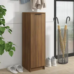 Berkfield Shoe Cabinet Brown Oak 30x35x100 cm Engineered Wood