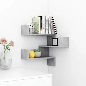 Wall Cube Shelf 80x15x78.5 cm Engineered Wood Grey