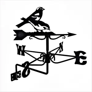 Mini Chaffinches Weathervane - Quality wind vane - Steel - L38 x W38 x H46 cm - Black