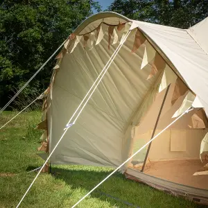 4M Canopy Bell Tent with Detachable Canopy & 100% Cotton Canvas, Free Canopy Bunting